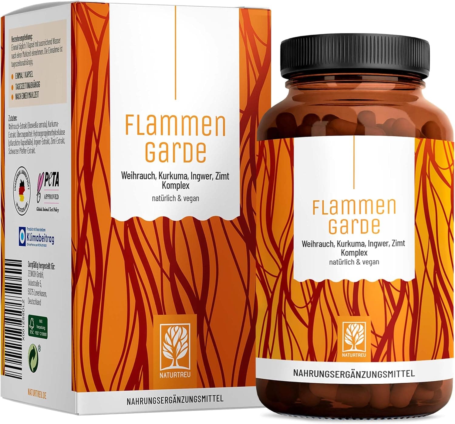 Product image: Naturtreu Flammengarde Weihrauch, Kurkuma, Ingwer und Zimt Komplex