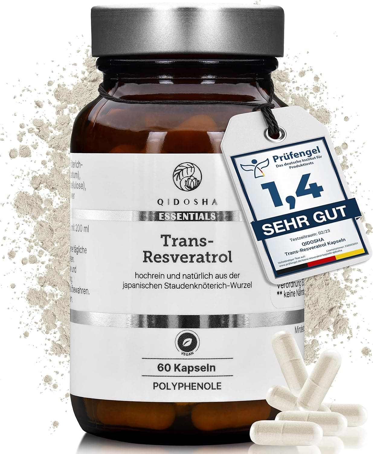Product image: Trans-Resveratrol mit Piperin im Glas