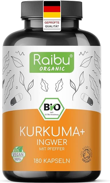 Raibu BIO Kurkuma & Ingwer mit Schwarzem Pfeffer